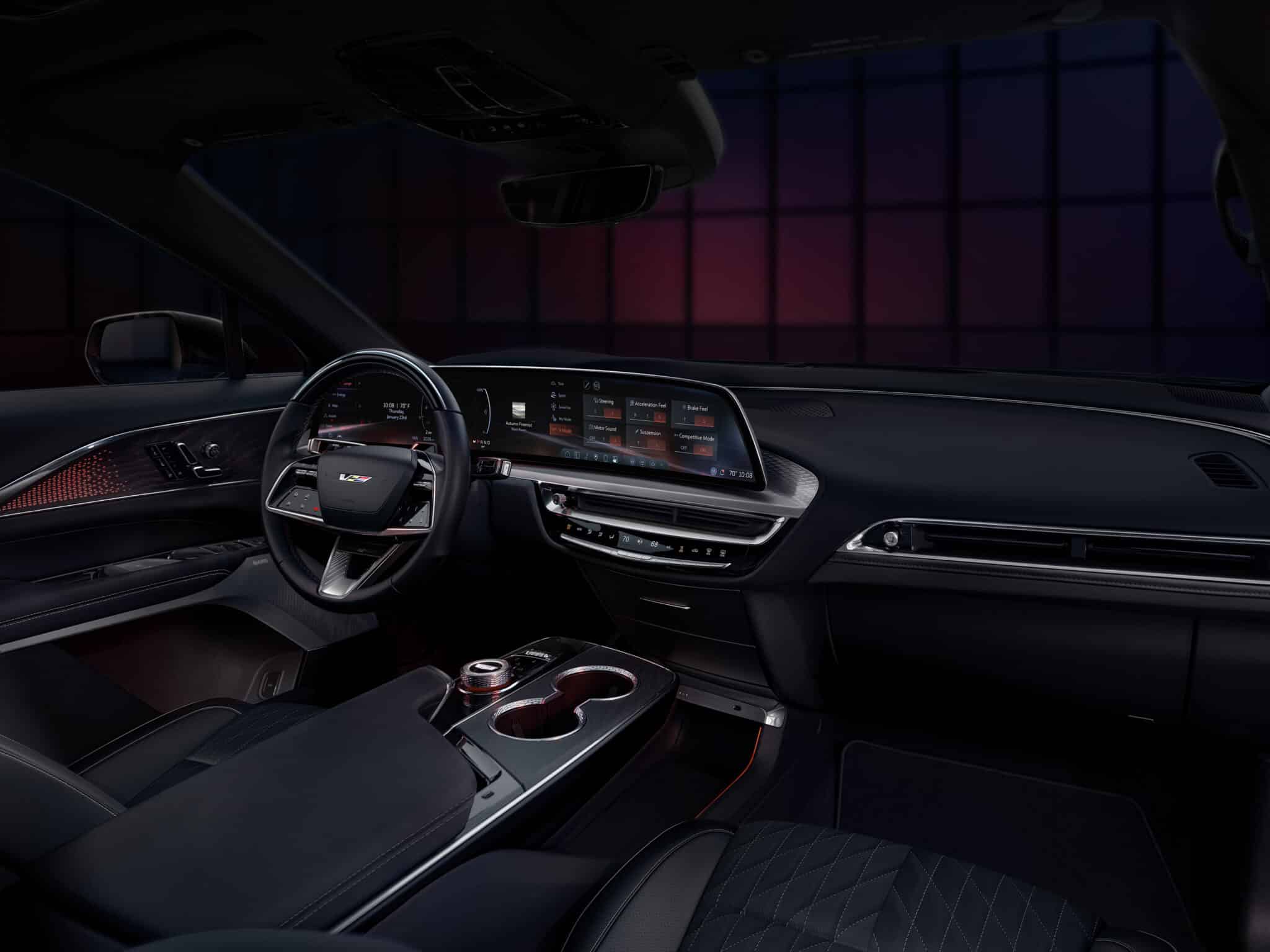 2026 Cadillac Lyriq-V interior layout.