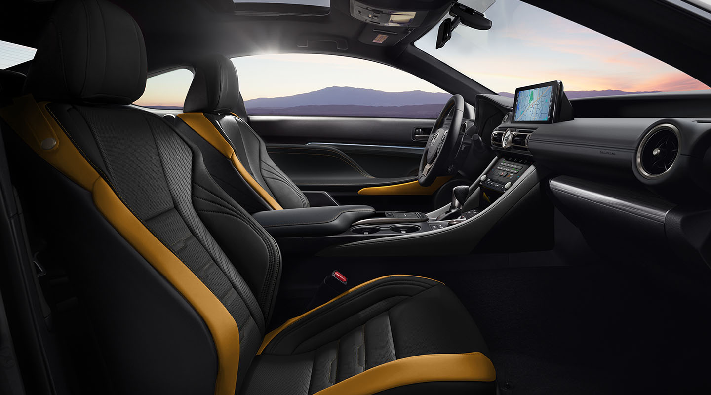 2025 Lexus RC F Sport interior layout.